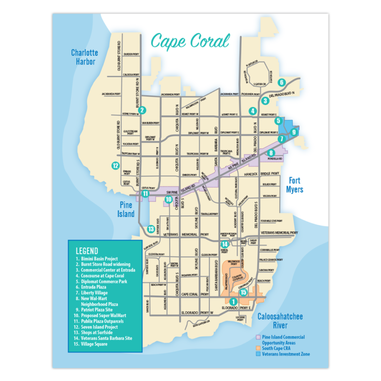 Cape Coral Neighborhoods Map